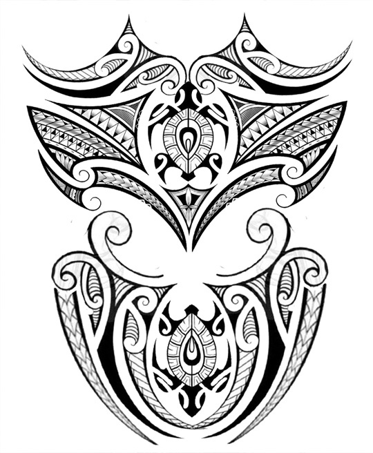 Zeichnung eines Maori Tattoos